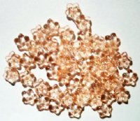 50 3x8mm Transparent Rosaline Cupped Flower Beads